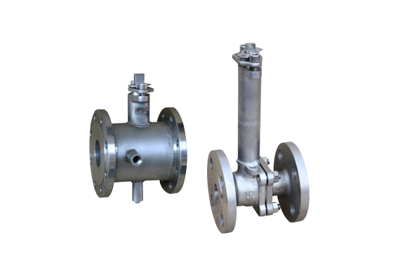 Ball valves with jacket, extended gland type ball valves